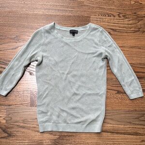 The Limited Green Crew Neck Sweater with Ribbed Texture